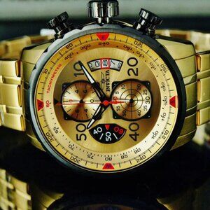 Men's 18kt 48mm Aviator Steel Watch